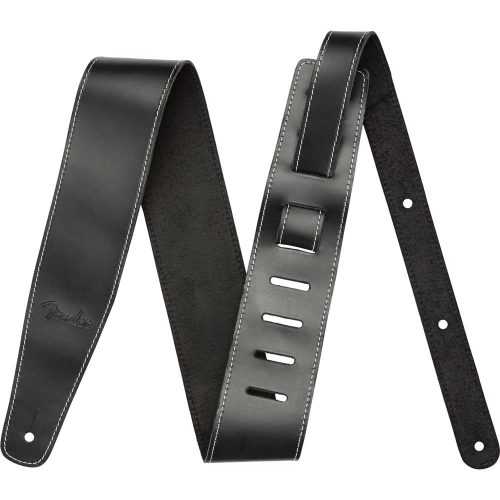 Fender tracolla Broken-In Leather Strap, Black 2.5&quot;