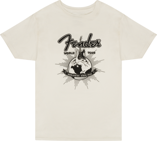 FENDER World Tour T-Shirt, Vintage White, M