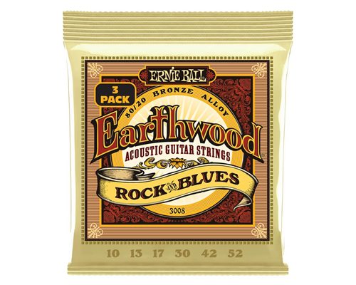 ERNIE BALL - 3008 ERTHWD RANDB WPLAIN G 8020 10 52