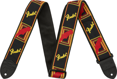 Fender Fender 2" Monogrammed Strap, Black/Yellow/Red