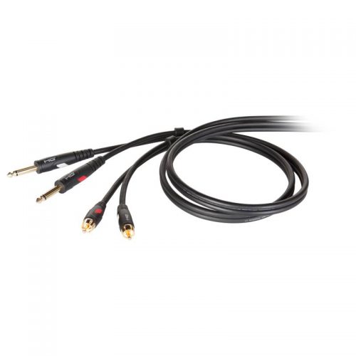 Die Hard Gold / 2 * jack 6,3 mm mono - 2 * spina RCA. Lunghezza: 1,8 metri