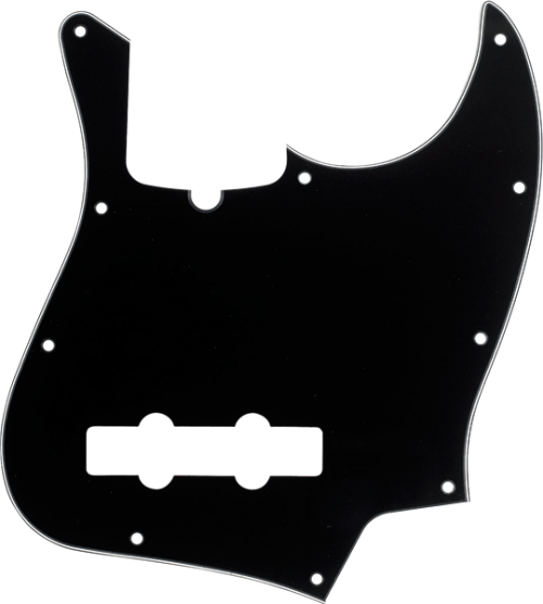 Fender Pickguard, Jazz Bass, 10-Hole Mount (with Truss Rod Notch), B/W