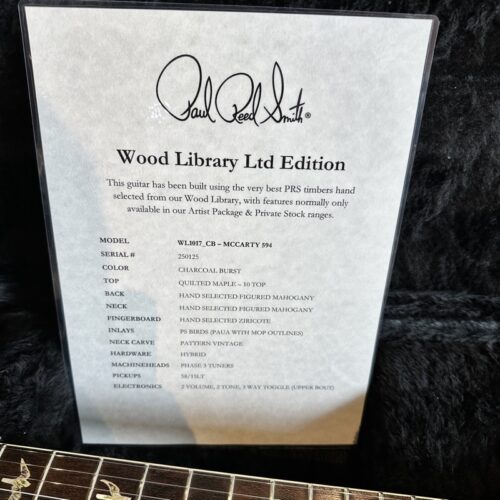 PRS MC CARTY 594 CHITARRA WOOD LIBRARY 10 TOP LTD EDITION USATO