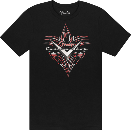 FENDER CUSTOM SHOP PINSTRIPE T-SHIRT, BLACK TAGLIA M