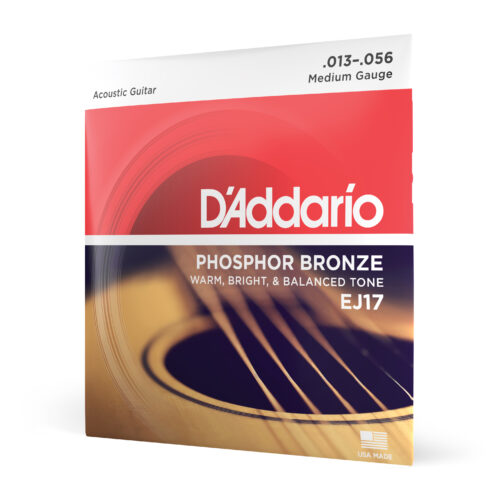 D&#039;Addario EJ17 Phosphor Bronze Acoustic Guitar Strings, Medium, 13-56