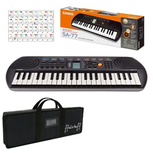 CASIO SA77, Borsa ffalstaff con Imbottitura 5 mm e Adesivi con Notazione Italian