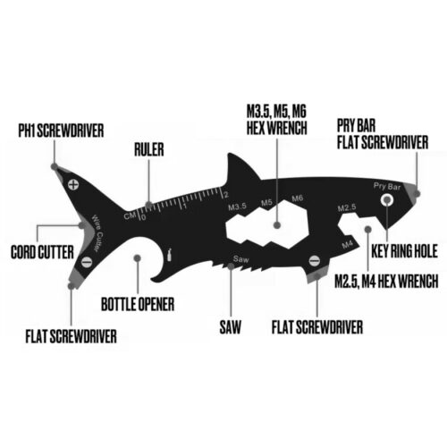 MULTI TOOL IN ACCIAIO PORTACHIVI SQUALO