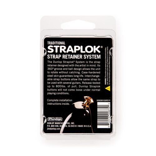 Dunlop SLS1503BK Straplok Traditional Strap Retainer System, Black