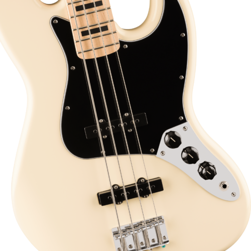 Squier Affinity Active Jazz Bass, Maple Fingerboard, Black Pickguard, Olympic Wh